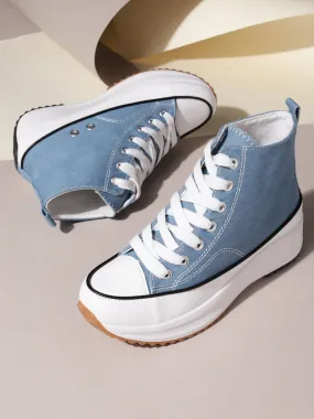 Denim Blue Canvas Lace Up Sneakers (TC-RS3476-DNM)