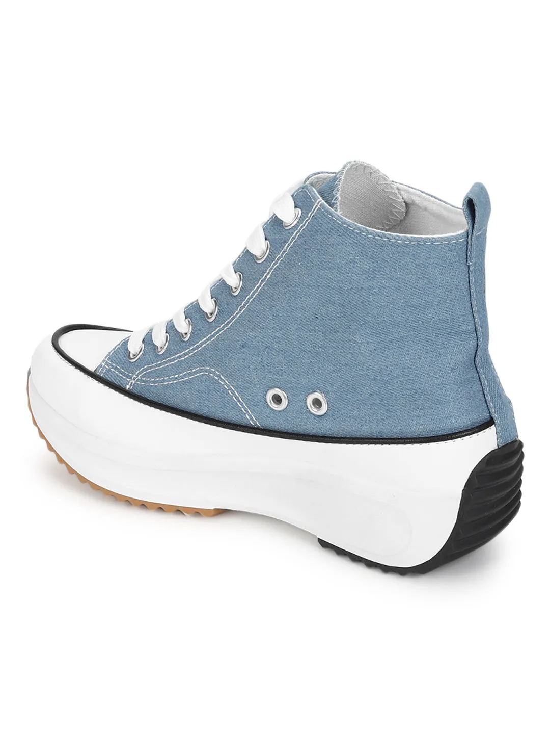 Denim Blue Canvas Lace Up Sneakers (TC-RS3476-DNM)