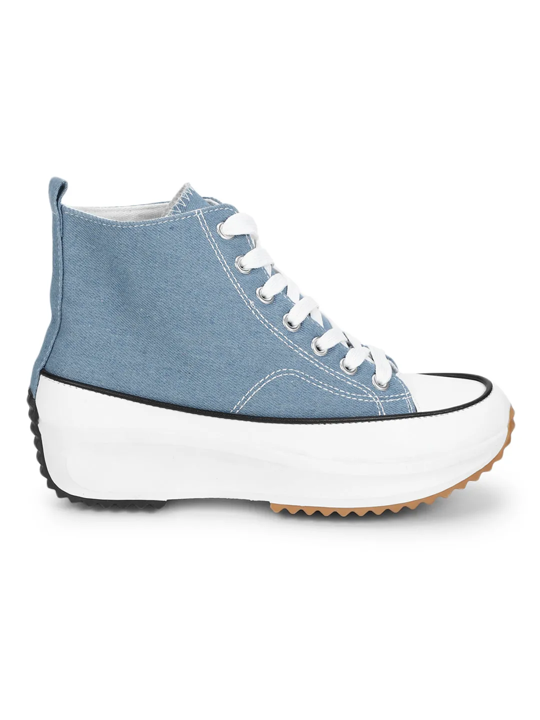 Denim Blue Canvas Lace Up Sneakers (TC-RS3476-DNM)