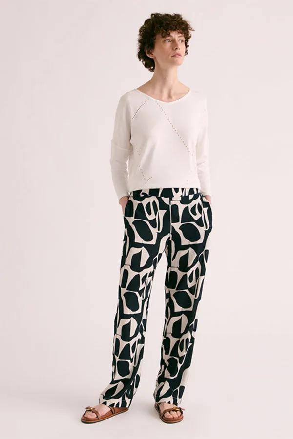 Devernois PISSARO VISCOSE CREPE PRINTED TROUSERS