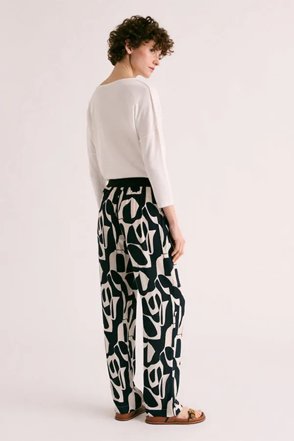 Devernois PISSARO VISCOSE CREPE PRINTED TROUSERS