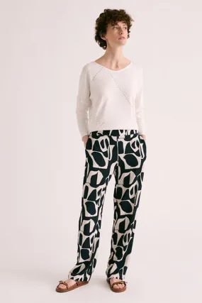 Devernois PISSARO VISCOSE CREPE PRINTED TROUSERS