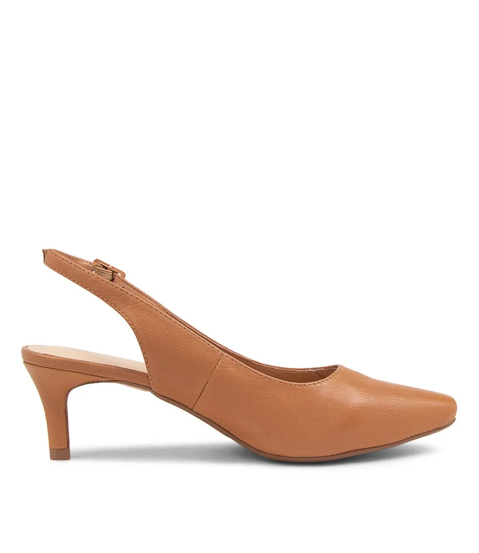 DIANA FERRARI Toocine Dark Tan Leather Heels