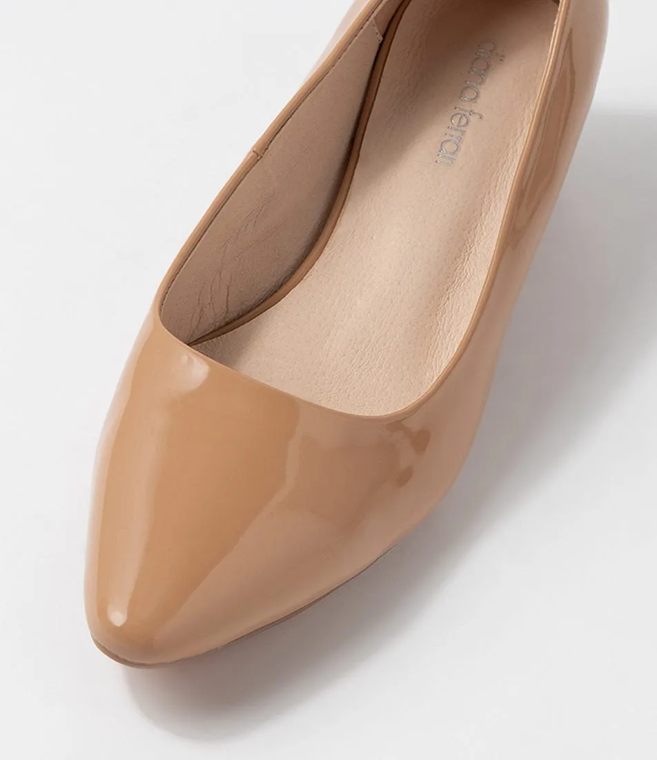 DIANA FERRARI Wanita Nude Patent Leather Heels