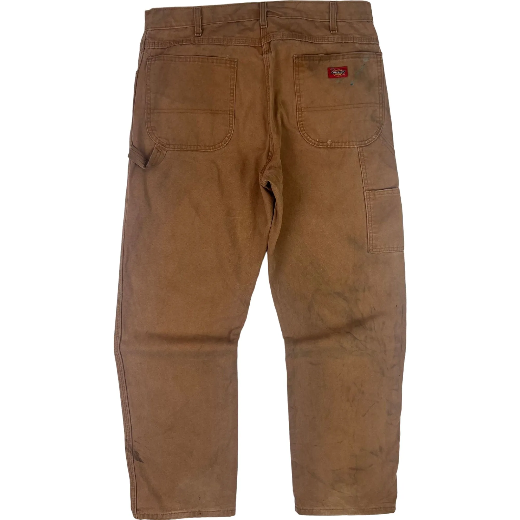 Dickies Carpenter Workwear Distressed Trousers Brown