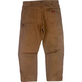 Dickies Carpenter Workwear Distressed Trousers Brown