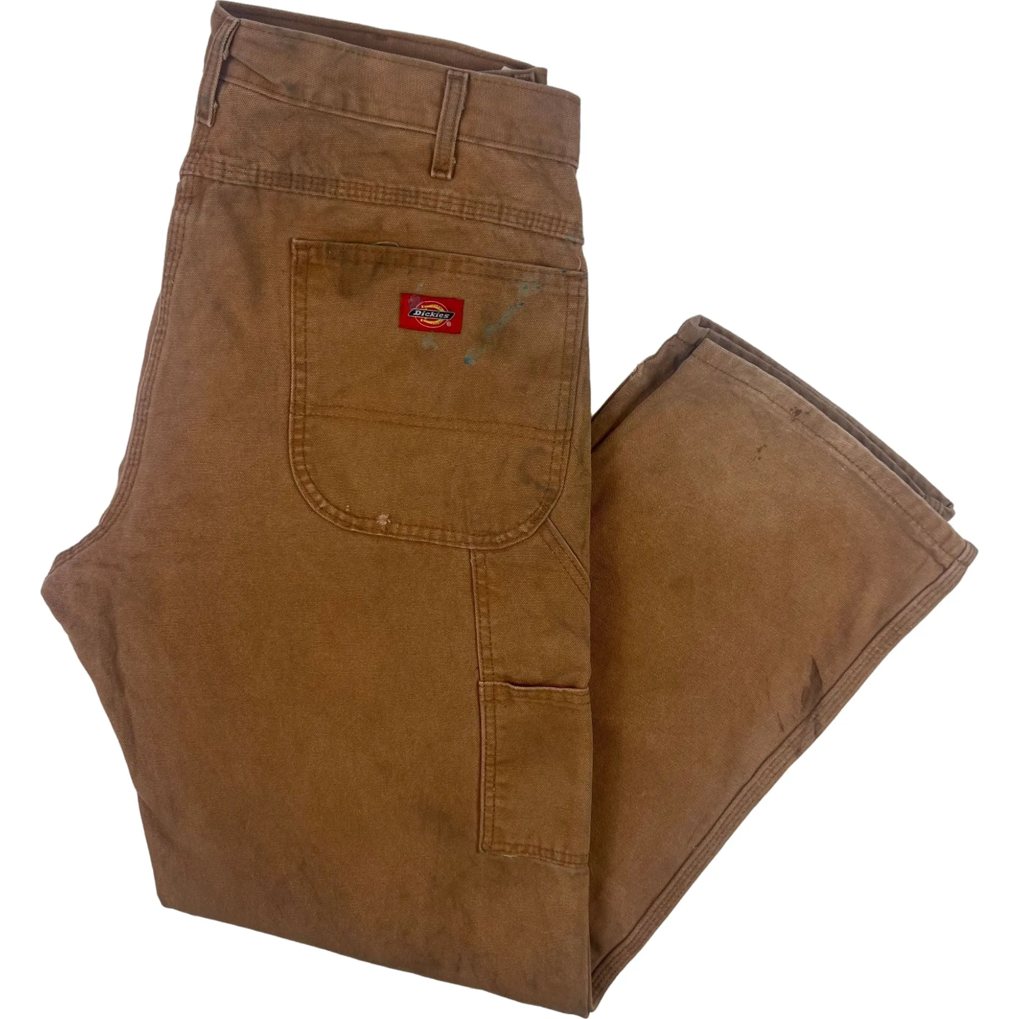 Dickies Carpenter Workwear Distressed Trousers Brown