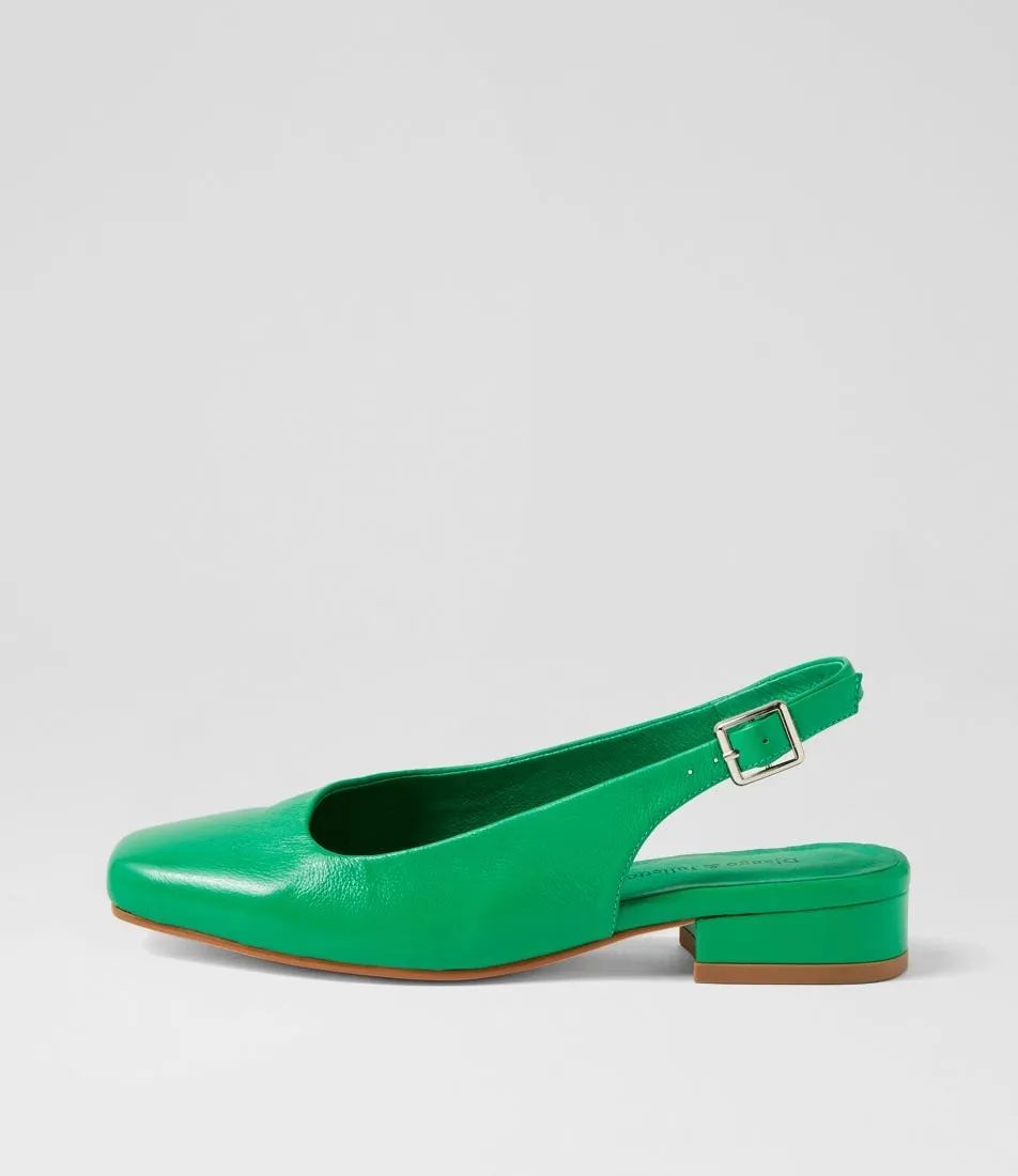 DJANGO & JULIETTE Bekasi Bright Emerald Leather Pump Heels