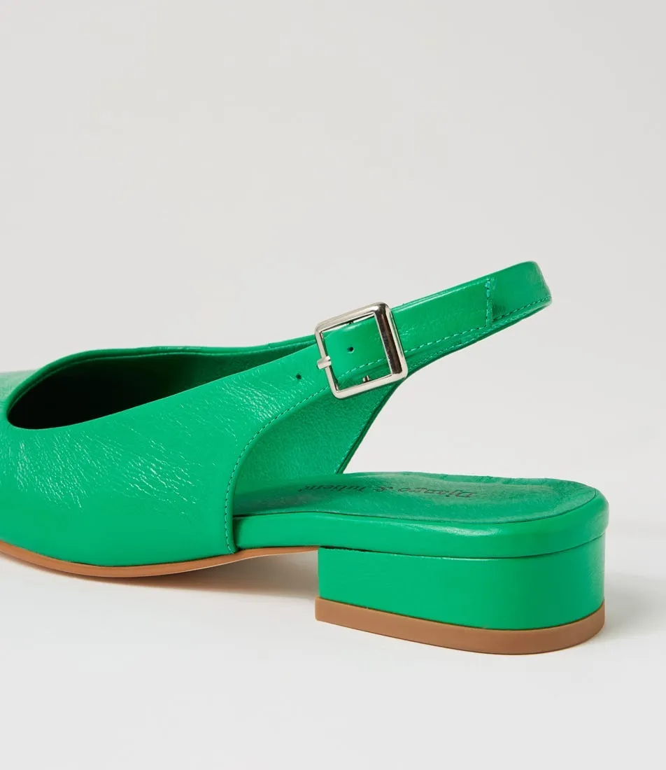 DJANGO & JULIETTE Bekasi Bright Emerald Leather Pump Heels