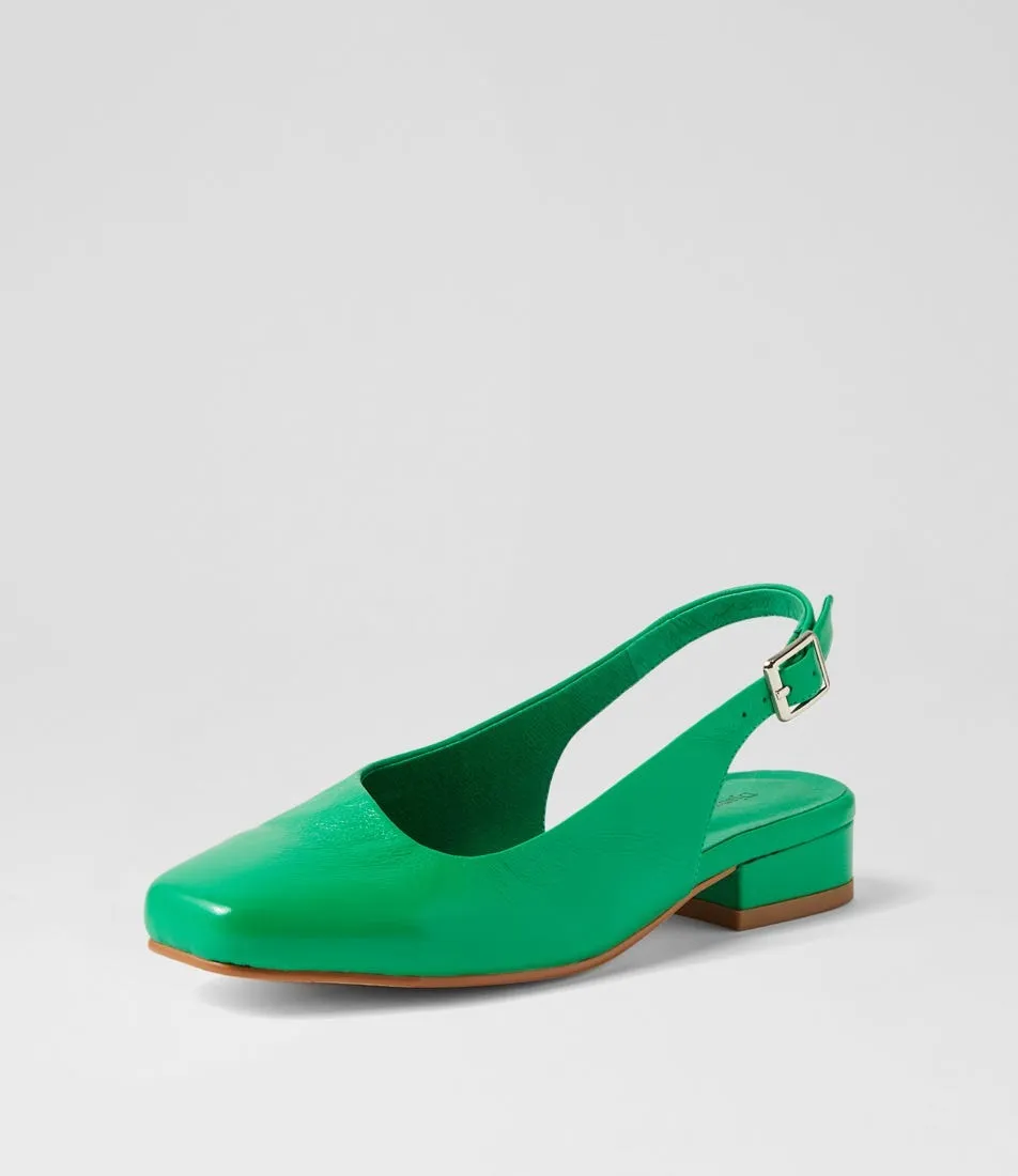 DJANGO & JULIETTE Bekasi Bright Emerald Leather Pump Heels