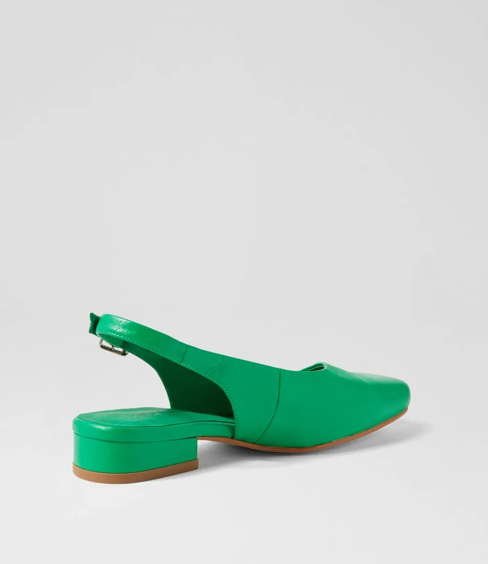 DJANGO & JULIETTE Bekasi Bright Emerald Leather Pump Heels