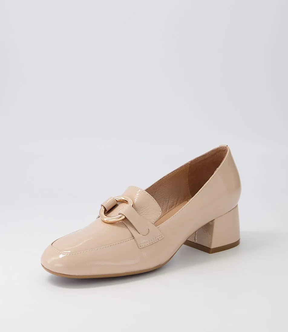 DJANGO & JULIETTE Comal Latte Patent Leather Heels