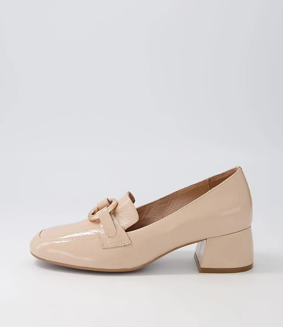 DJANGO & JULIETTE Comal Latte Patent Leather Heels