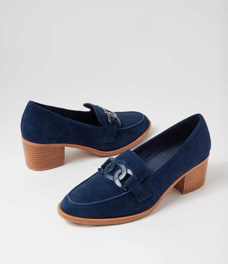 DJANGO & JULIETTE Derval Navy Natural Suede Heels