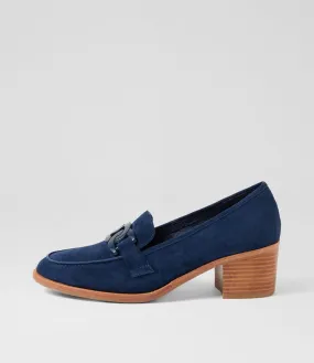 DJANGO & JULIETTE Derval Navy Natural Suede Heels