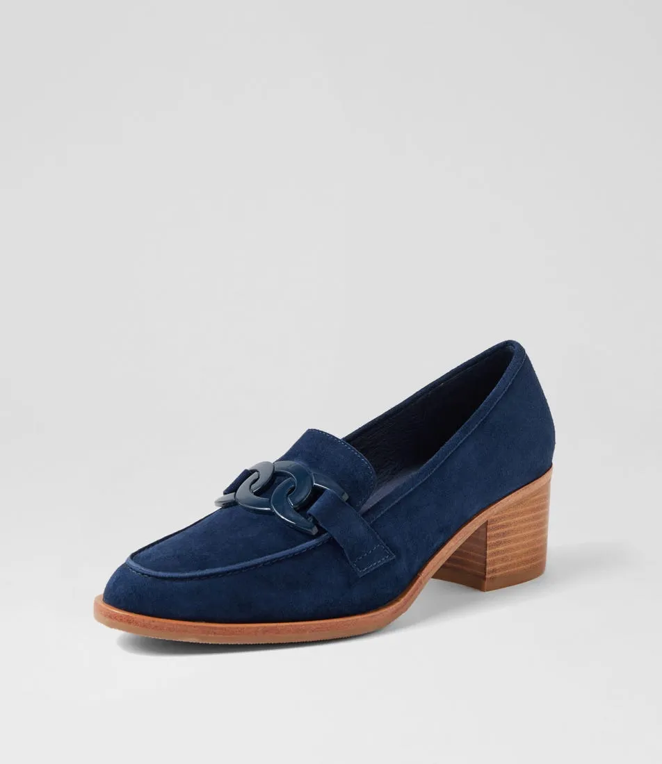 DJANGO & JULIETTE Derval Navy Natural Suede Heels