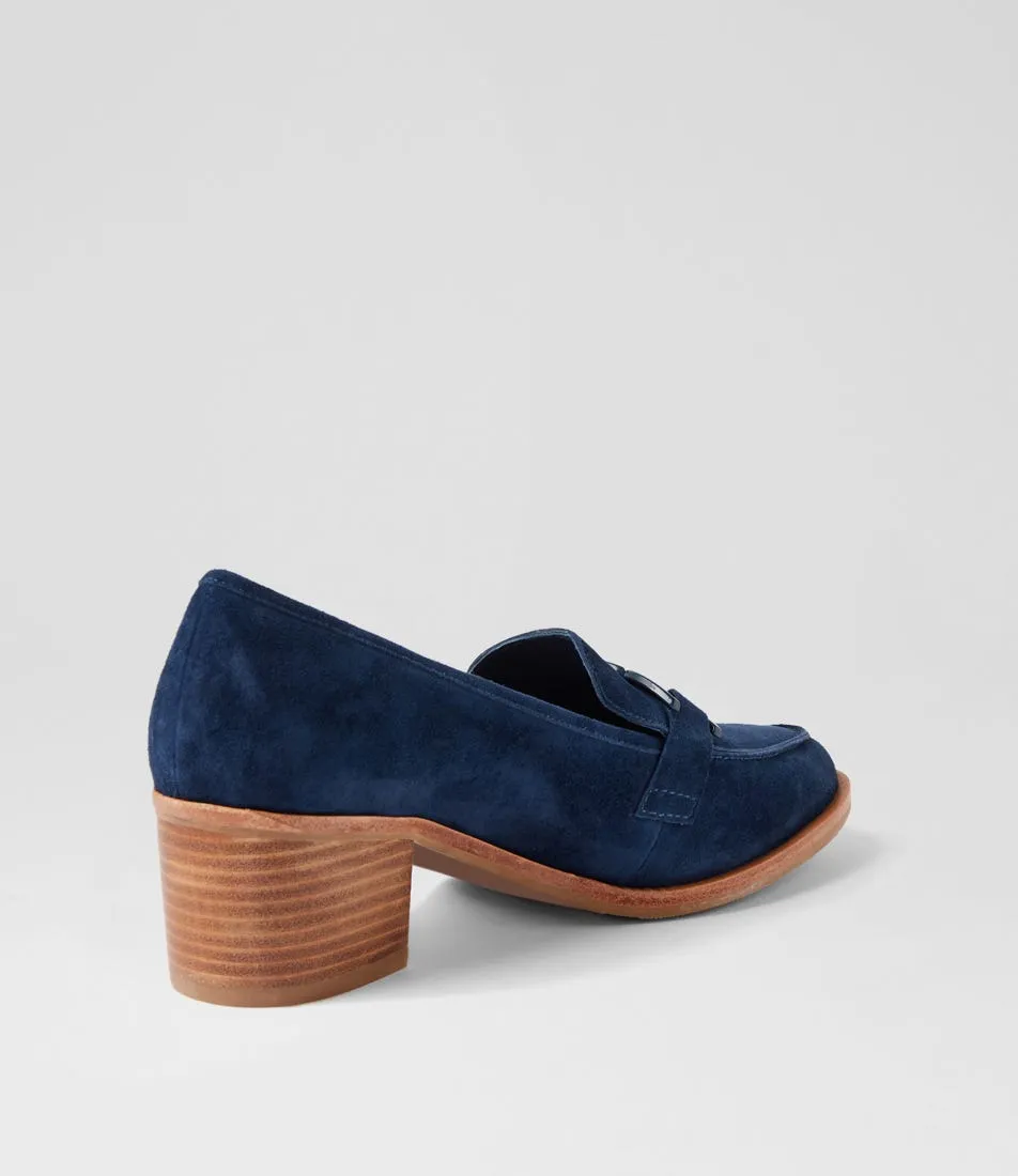 DJANGO & JULIETTE Derval Navy Natural Suede Heels