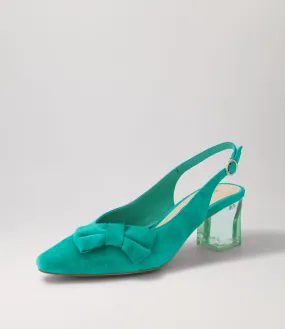 DJANGO & JULIETTE Hadia Light Emerald Suede Heels