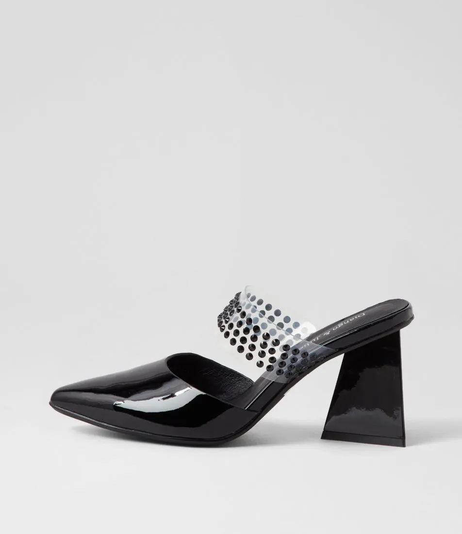 DJANGO & JULIETTE Hallams Black Patent Leather Heels