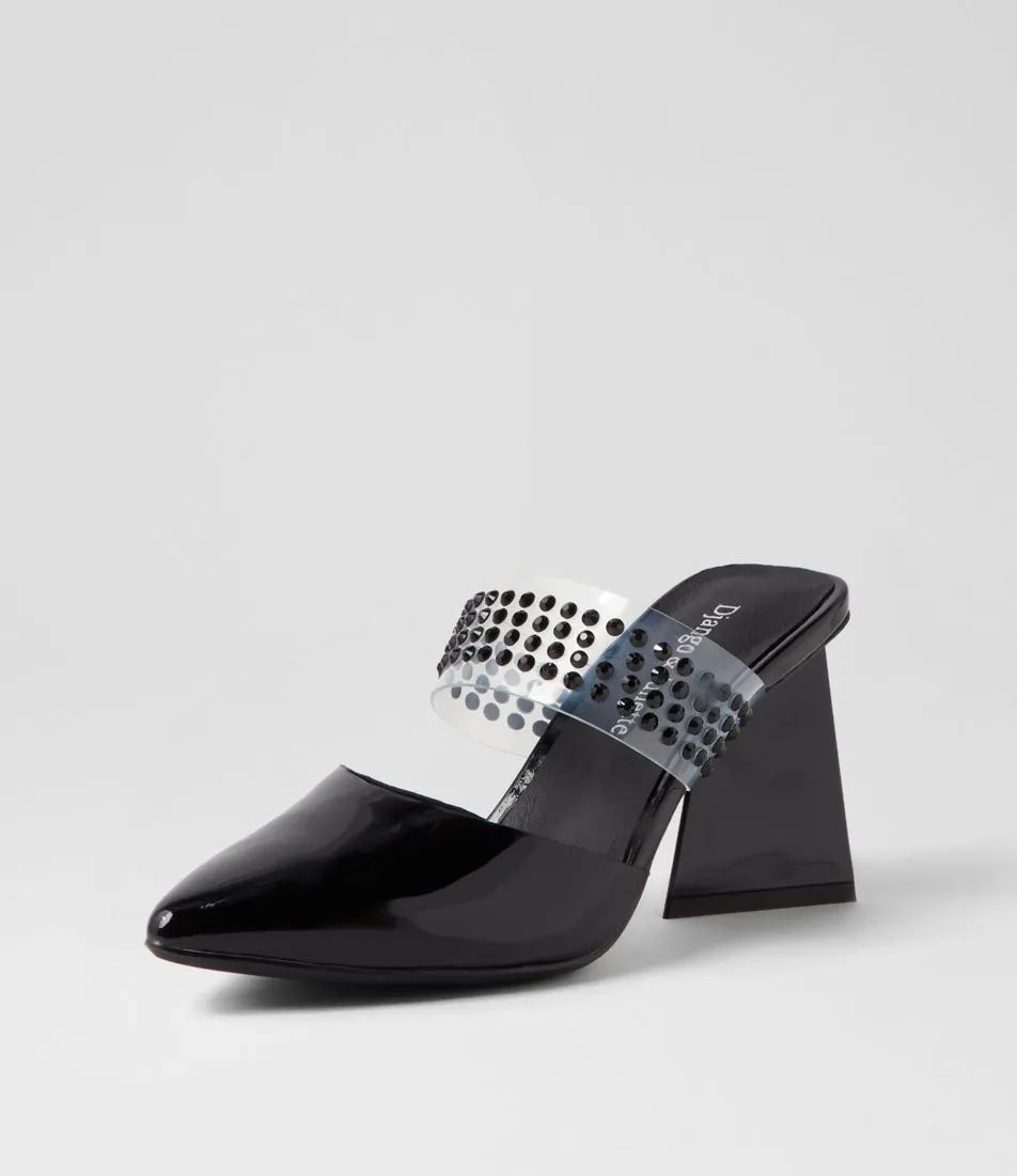 DJANGO & JULIETTE Hallams Black Patent Leather Heels