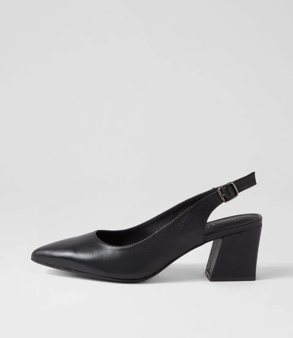 DJANGO & JULIETTE Malia Black Leather Heels