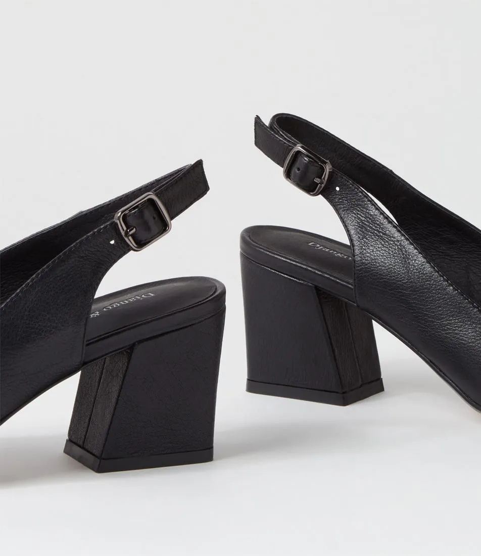 DJANGO & JULIETTE Malia Black Leather Heels