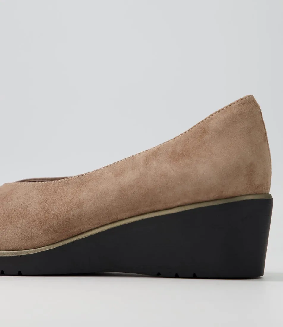 DJANGO & JULIETTE Umme Taupe Suede Heels