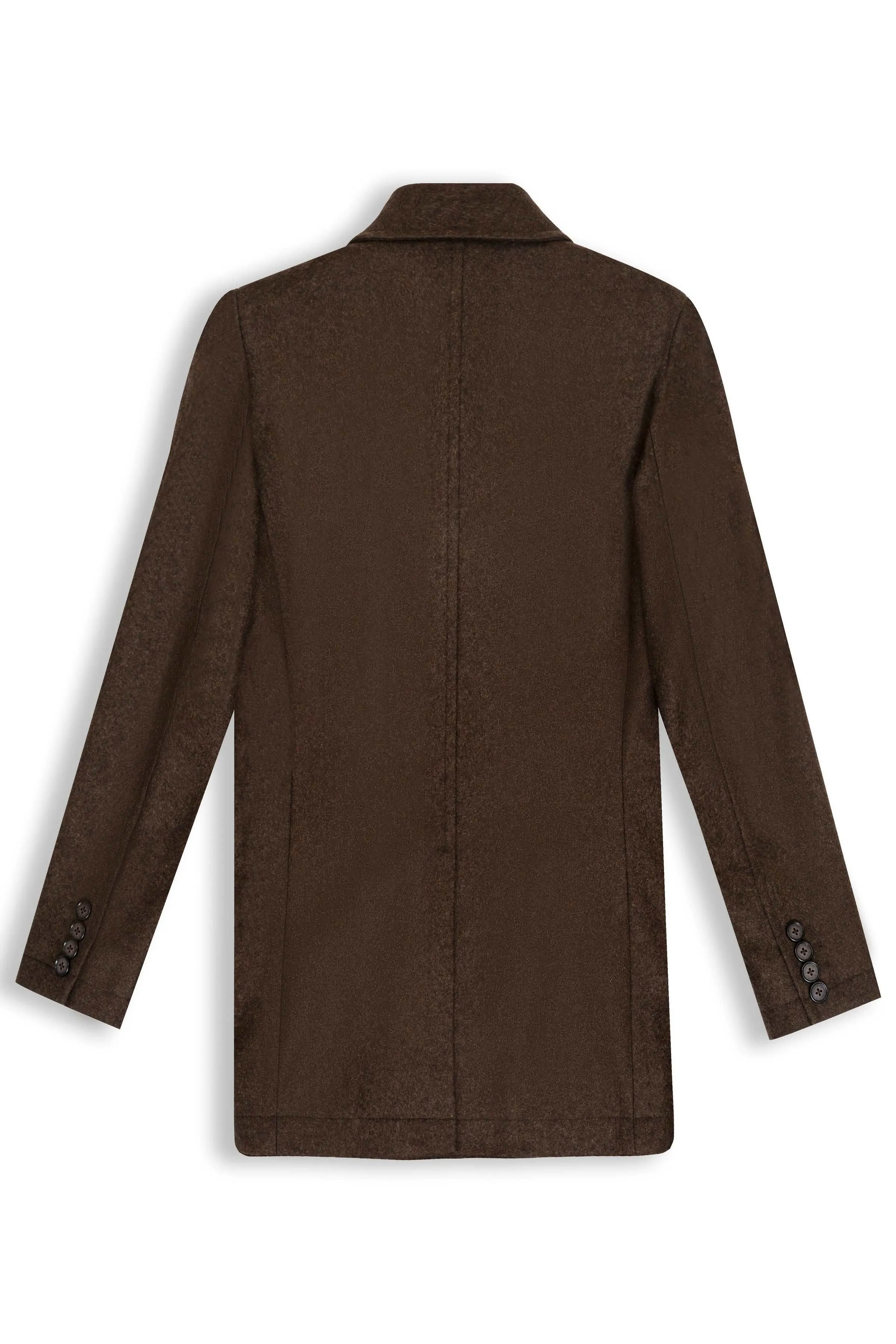 Double Breasted Wool Coat Dark Brown