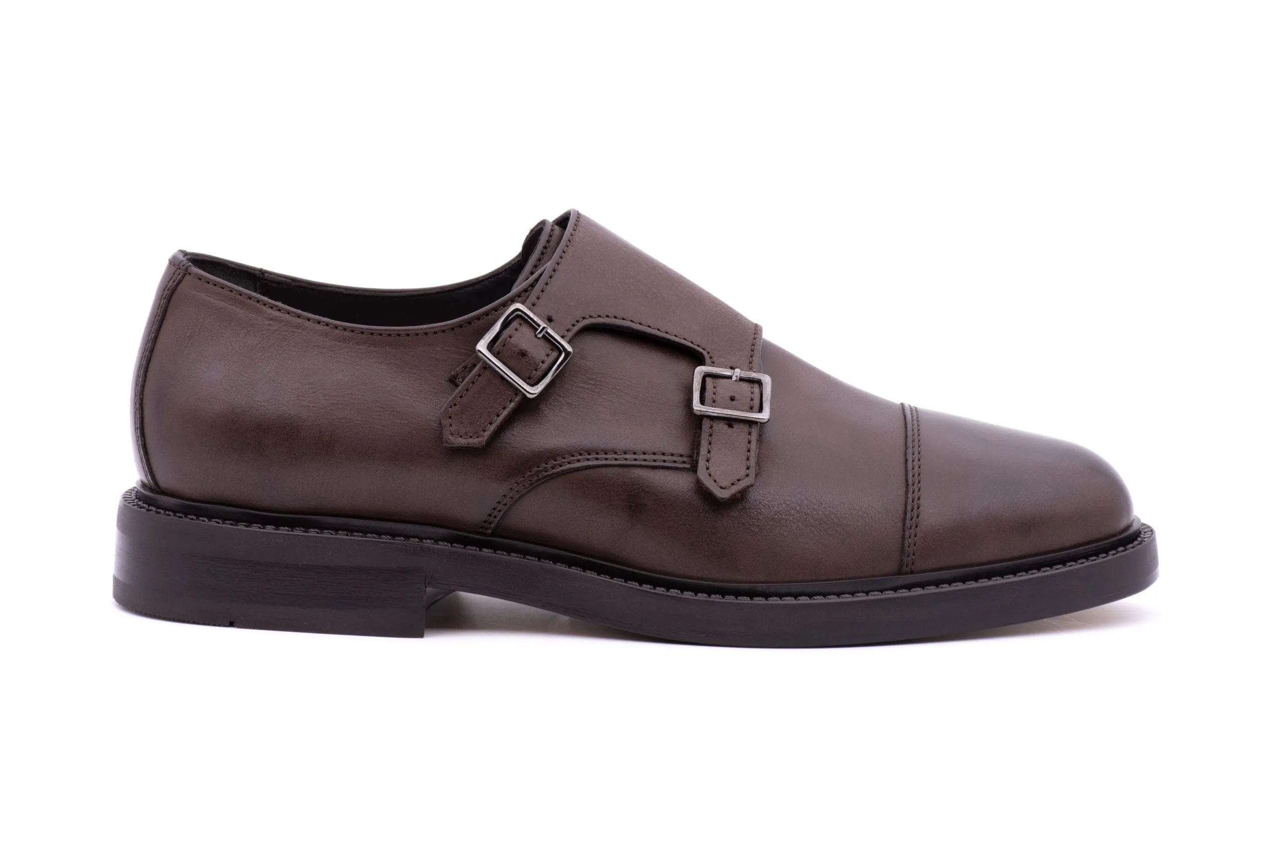 Double Buckle Calfskin Derby