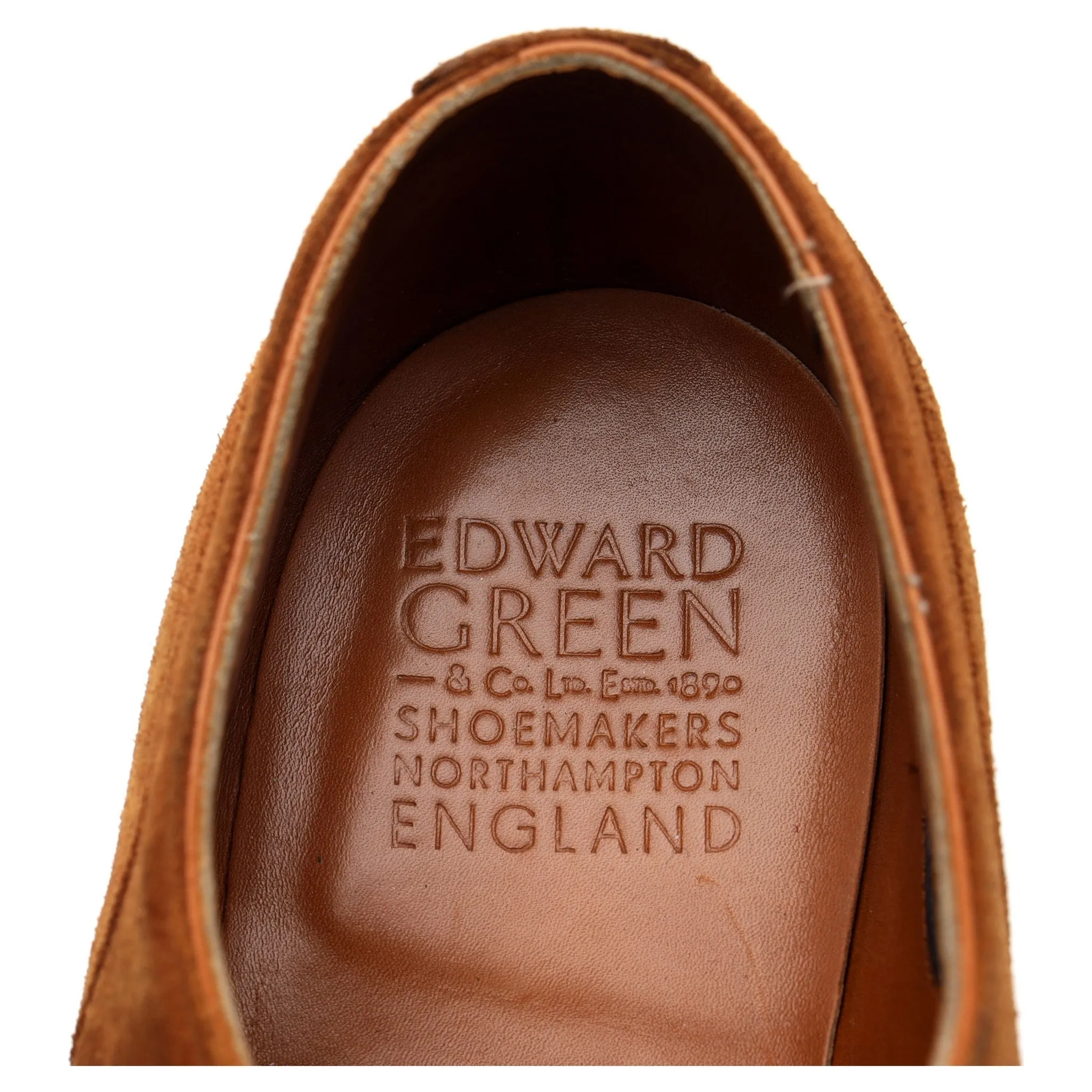 'Dover' Tan Brown Suede Split Toe Derby UK 9 F