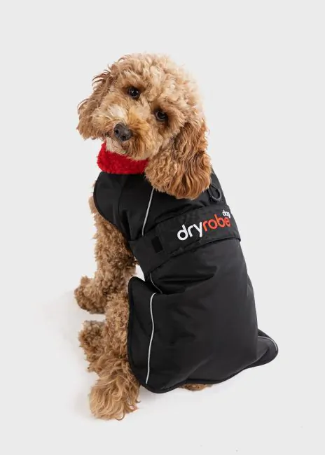 Waterproof Dog Coat in Black/Red