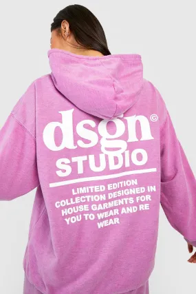 Dsgn Studio Back Print Overdyed Hooded Tracksuit