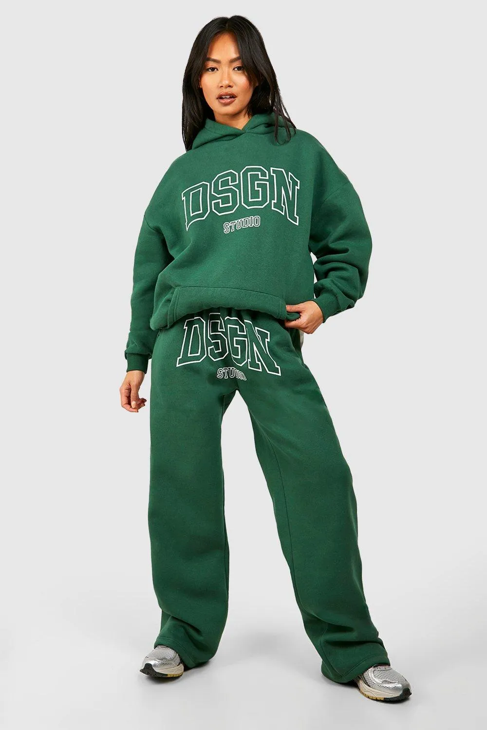 Dsgn Studio Collegiate Slogan Oversized Hooded Tracksuit