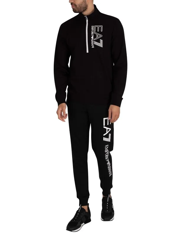 EA7 Side Logo Joggers - Black/White