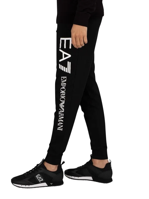 EA7 Side Logo Joggers - Black/White