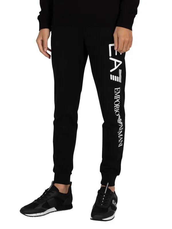 EA7 Side Logo Joggers - Black/White