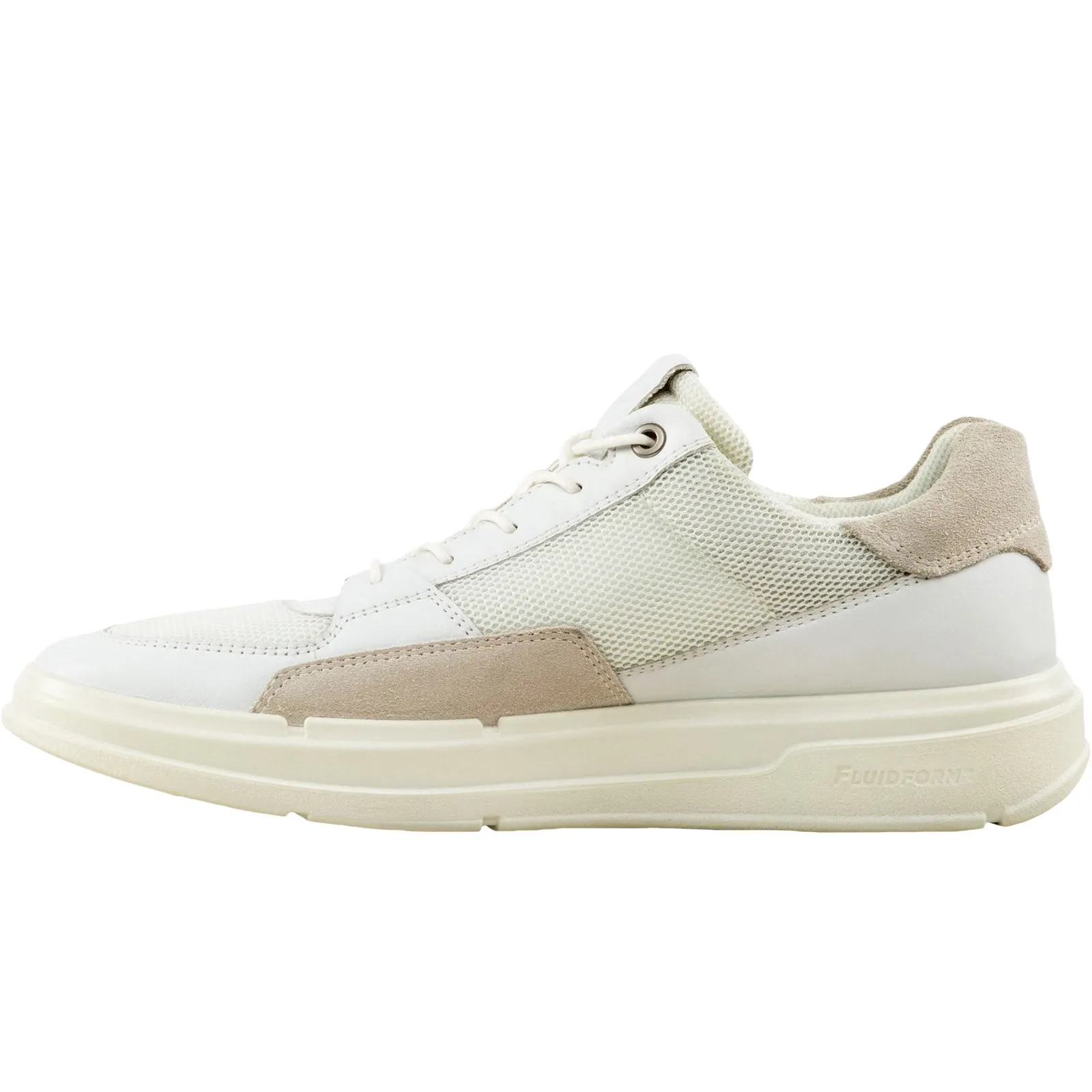 ECCO Mens Soft X Suede Trainers - White/Shadow