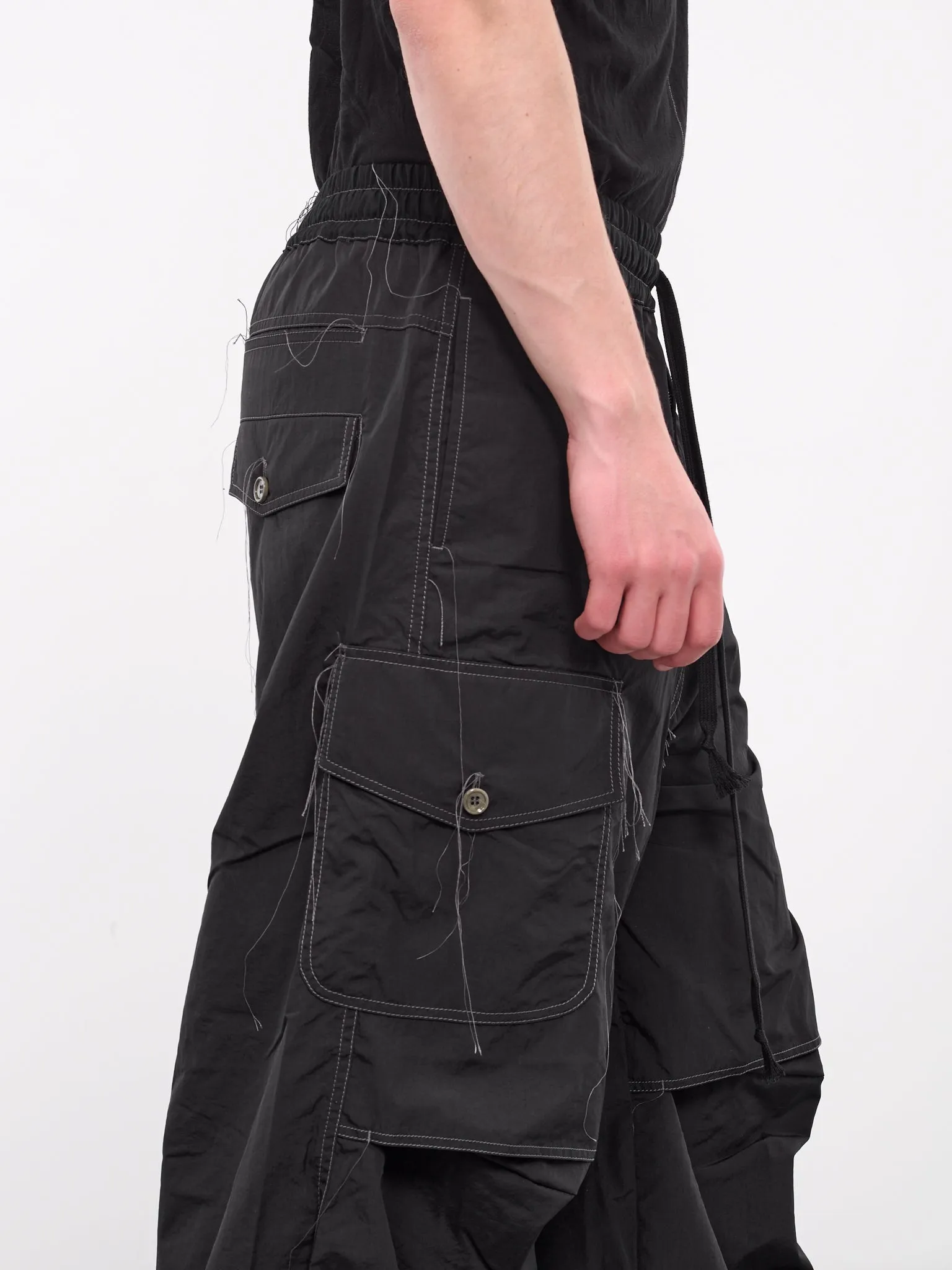 Elasticated Parachute Trousers (PT1006-BLACK)