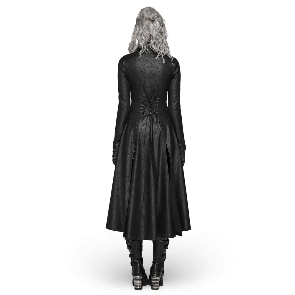 embossed punk full-length coat