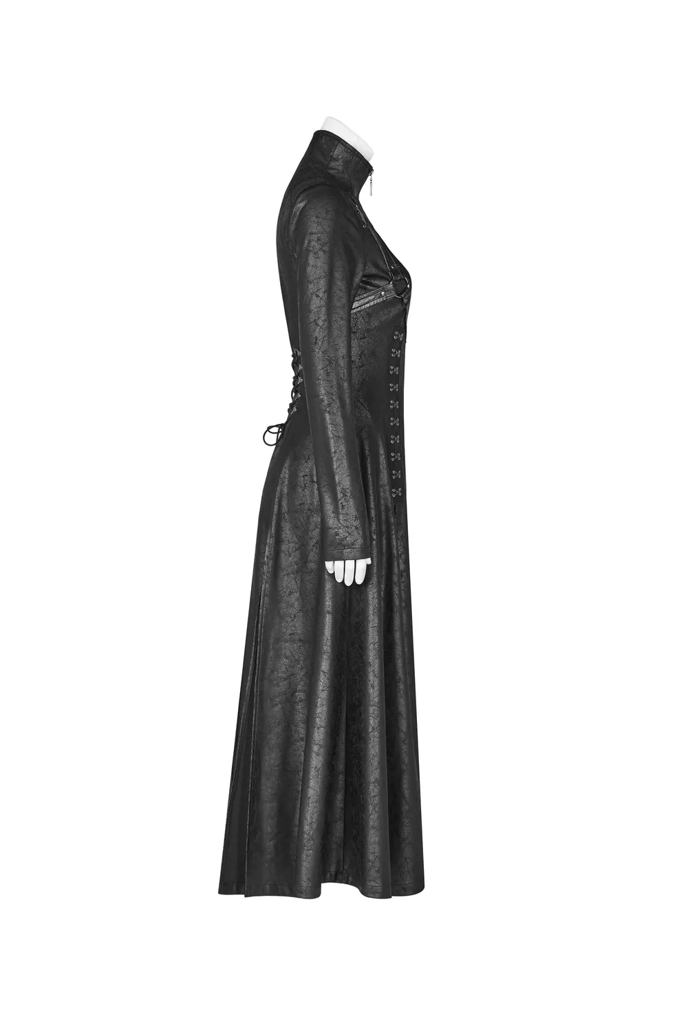 embossed punk full-length coat