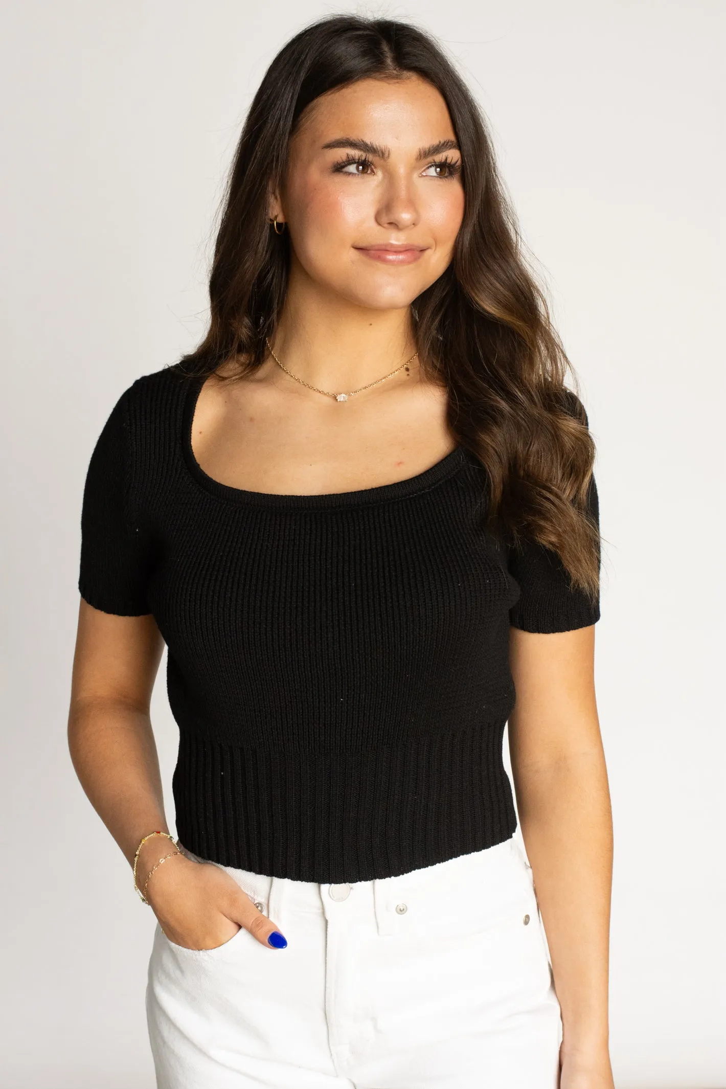 Embraceable Black Knit Top