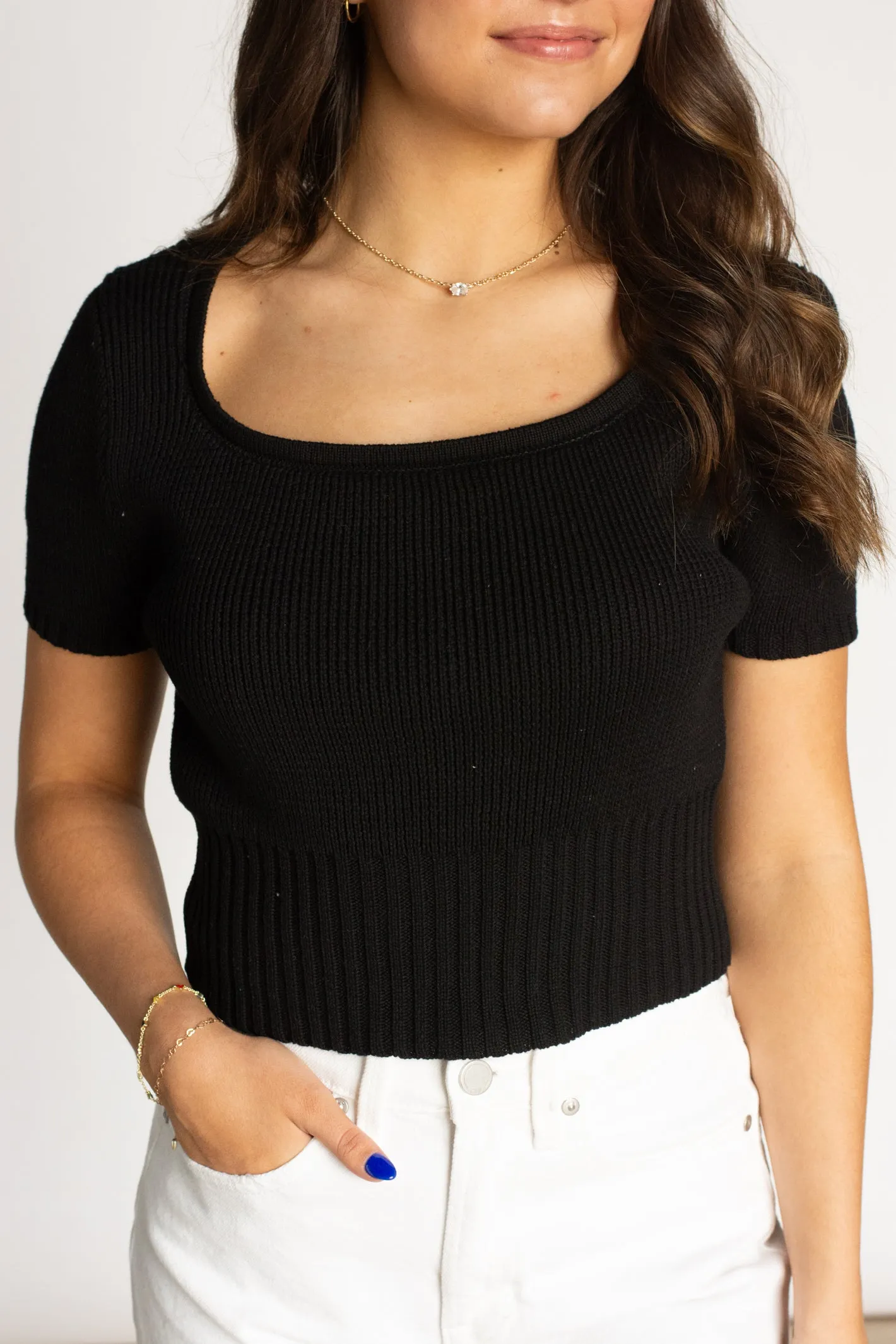 Embraceable Black Knit Top