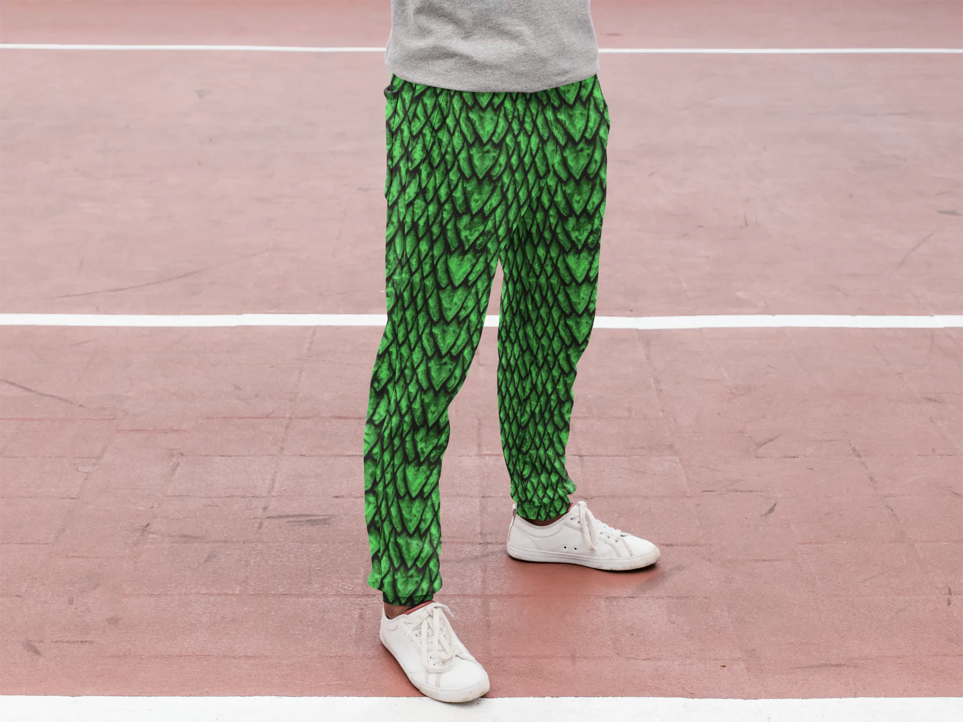 Emerald Dragon Scale Men's Slim Fit Joggers