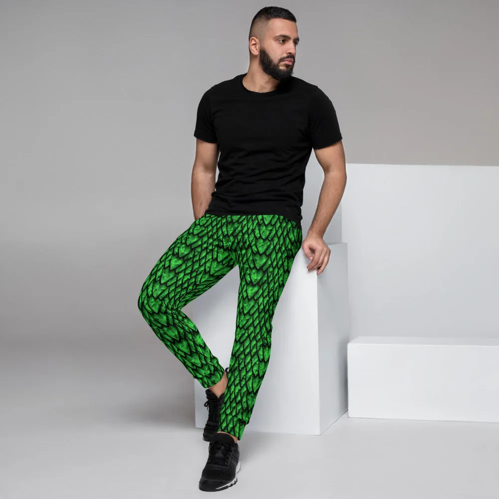 Emerald Dragon Scale Men's Slim Fit Joggers