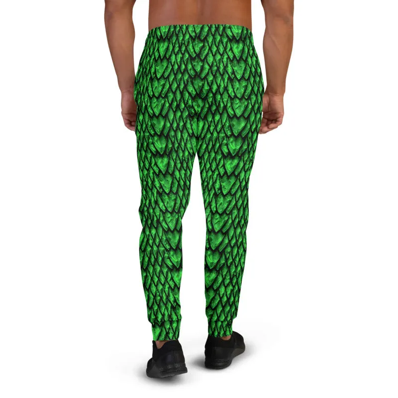 Emerald Dragon Scale Men's Slim Fit Joggers