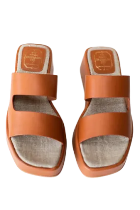 Almond Leather Emerson Fry Platform Slide