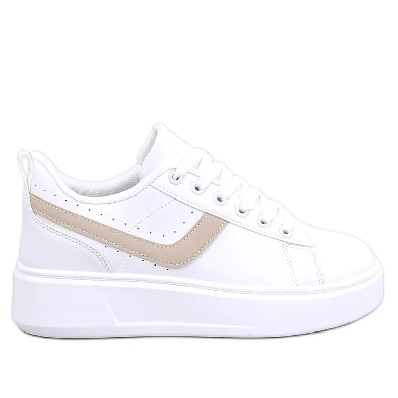 Emmas Beige platform sneakers white