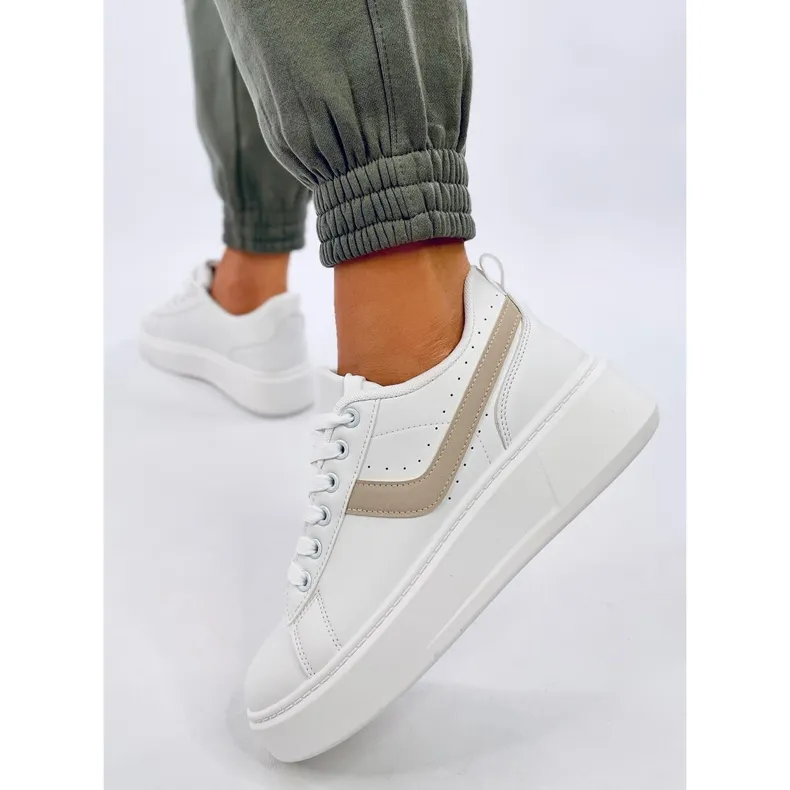 Emmas Beige platform sneakers white