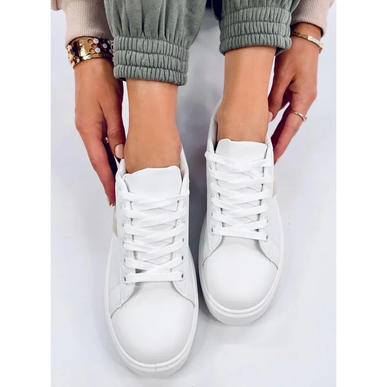 Emmas Beige platform sneakers white