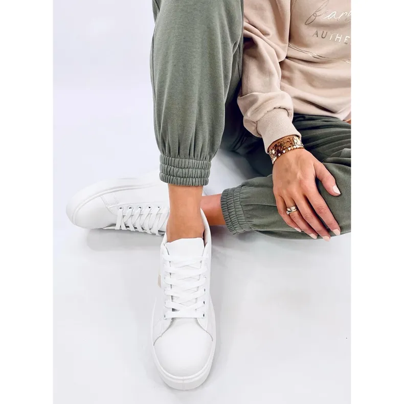 Emmas Beige platform sneakers white